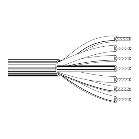 Belden Multi-Conductor Cable, AWM, 20 AWG, 9 C, Chrome, PVC, Stranded, 300V AC, Indoor, 1000 ft 9455 0601000